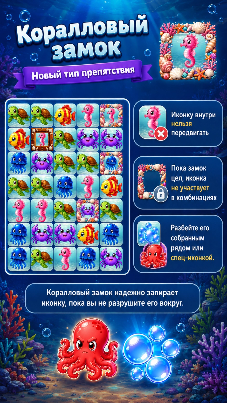 Скриншот 4: Три в ряд — Океан