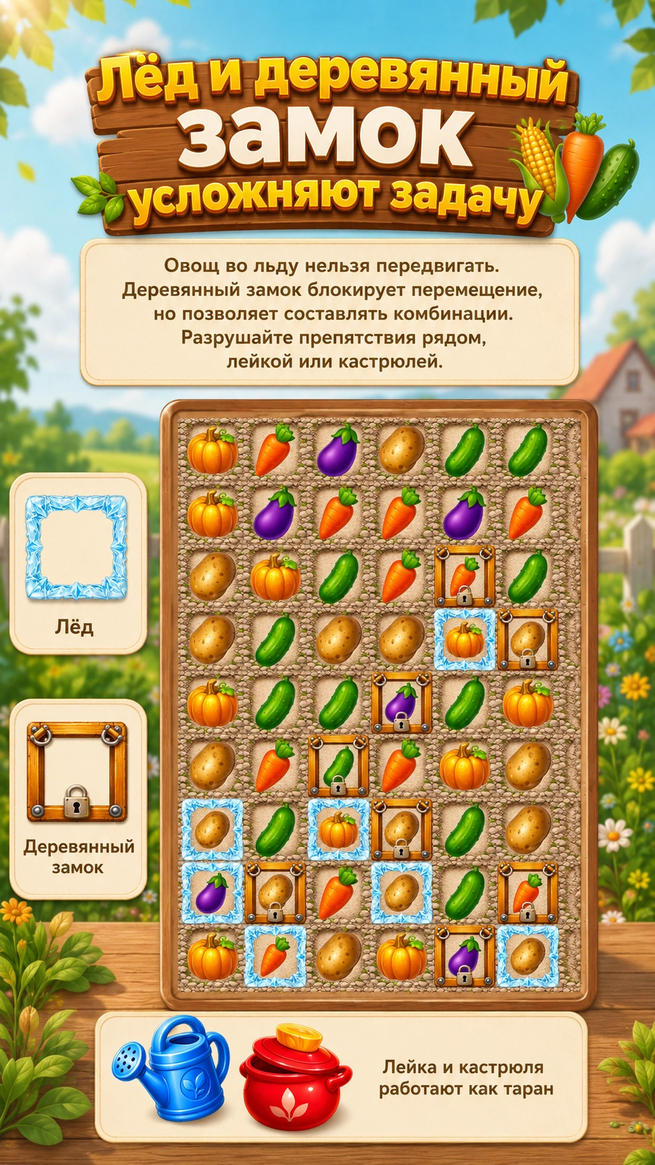 Скриншот 3: Три в ряд — Овощи