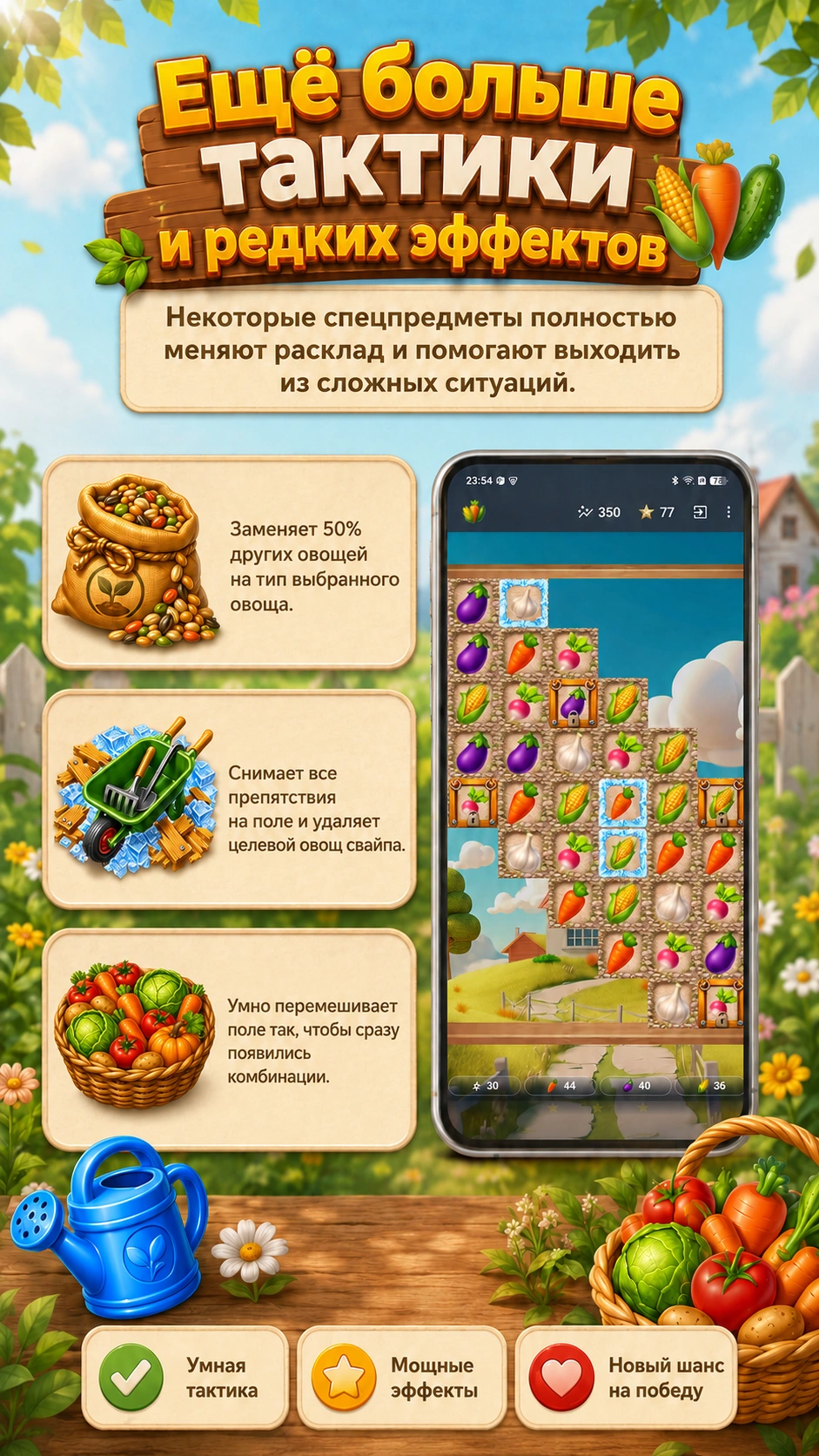 Скриншот 9: Три в ряд — Овощи