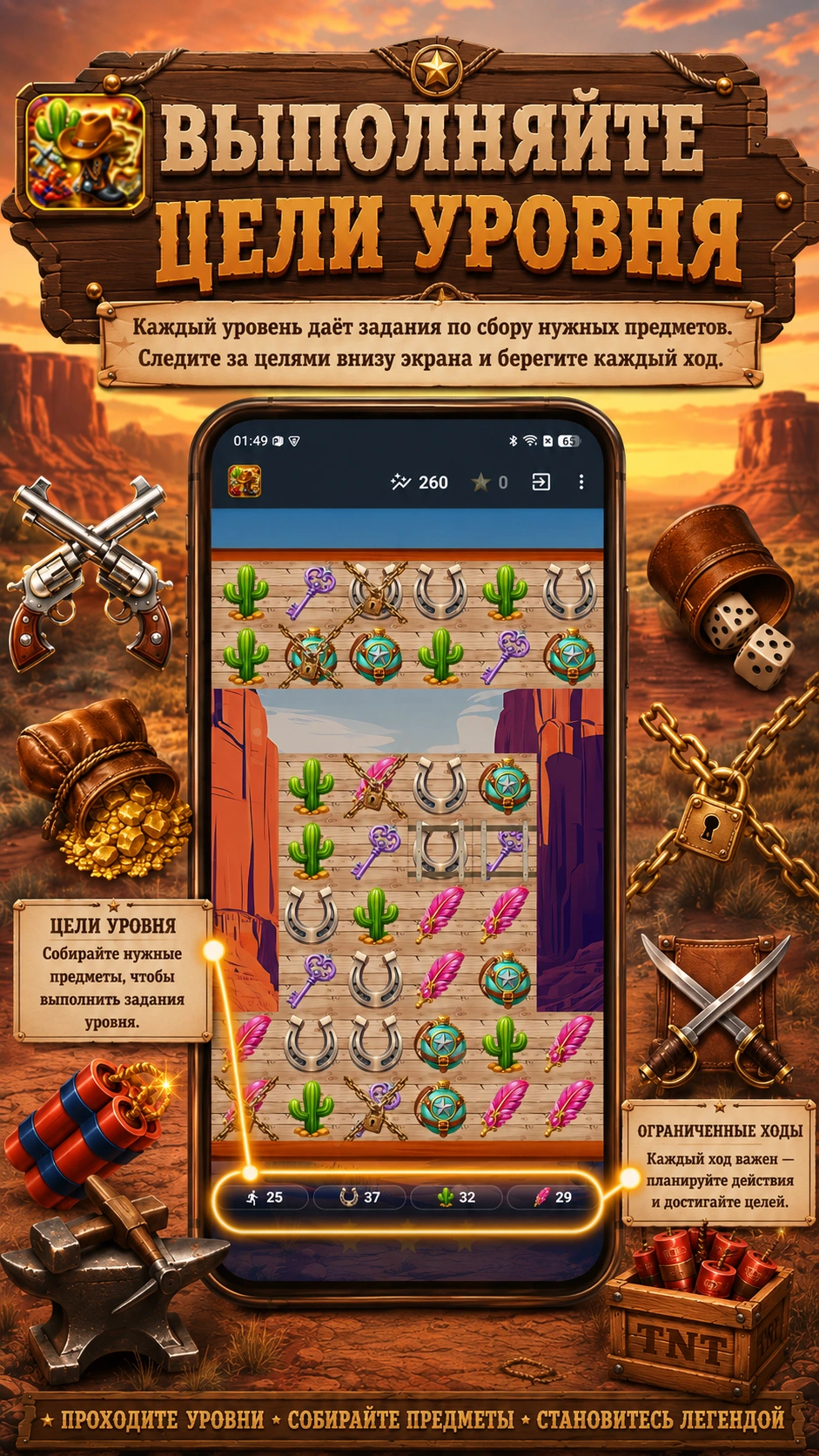 Скриншот 3: Три в ряд - Дикий запад